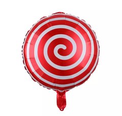 Фольгована кулька 18" круг спіралька червона Китай