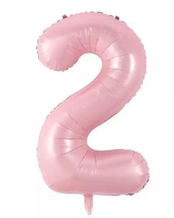Фольгована кулька цифра «2» рожева 32” під гелій в уп. (Китай)