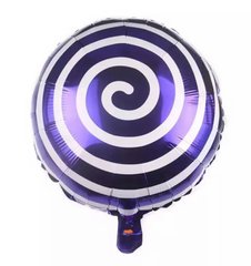 Фольгована кулька 18" круг спіралька фіолетова Китай