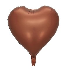 Фольгированный шарик 18” сердце коричневое(Китай)