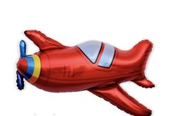 Фольгована кулька Велика фігура літачок червоний 96х80см (Китай)