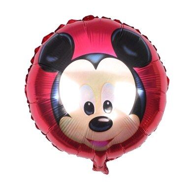 Фольгована кулька 18" круг голова Міккі на червоному Китай