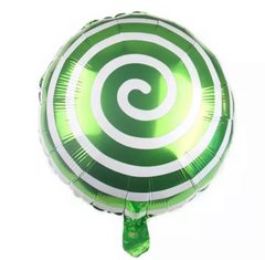 Фольгированный шар 18” круг спиралька зелёная Китай