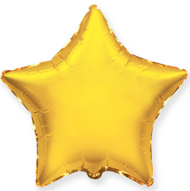 Фольгированный шар 10” Звезда Золото (Китай)