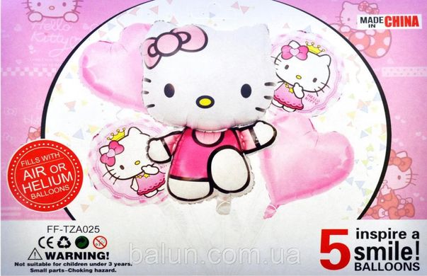 Набор из шаров "Hello, Kitty" (5 шт) Китай в уп.