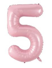 Фольгированный шар цифра «5» розовая 32” под гелий в уп. (Китай)