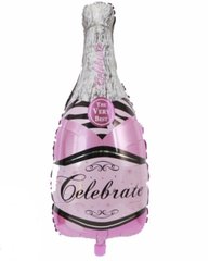 Фольгированный шар фольгированная фигура -Розовая Бутылка Шампанкского (93 см)