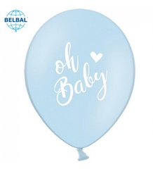 Латексный шар Belbal 12” "Oh baby!" На голубом (1 шт)