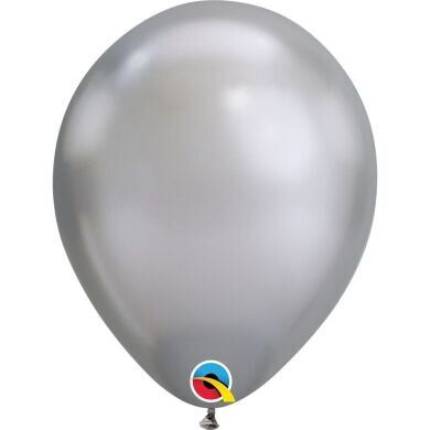 Латексна кулька Qualatex 11″ Хром Срібло / Chrome Silver (100 шт)