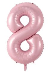 Фольгированный шар цифра «8» slim розовая 40" в уп (Китай)