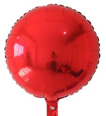 Фольгированный шар 18” Круг красный (Китай)