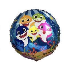 Фольгированный шар 18” Круг "Акулята" Китай