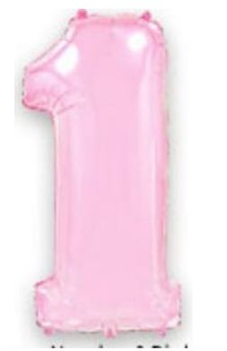 Фольгированный шар Flexmetal цифра «1» Розовая Пастель 40" в уп