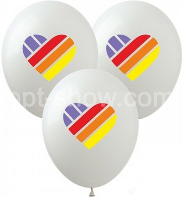 Латексна кулька Art Show 12" Li-3 "Likee" (4 кольори на білому) (25 шт)