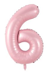 Фольгированный шар цифра «6» розовая 32” под гелий в уп. (Китай)