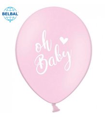 Латексный шар Belbal 12” "Oh baby!" На розовом (1 шт)