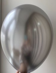 Латексна кулька Gemar 13″ Хром Cрібло / Shiny Silver #089 (1 шт)