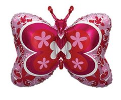 Фольгована кулька Flexmetal Велика фігура метелик рожевий