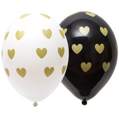 Латексна кулька Belbal 12” Золоті сережки на чорному та білому (25 шт)