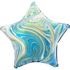 Фольгована кулька Anagram 18" зірка агат блакитний blue marble