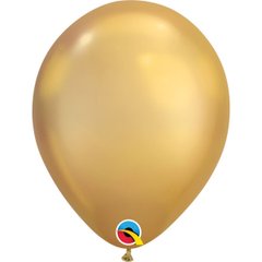 Латексна кулька Qualatex 11″ Хром Золото / Chrome Gold (1 шт)