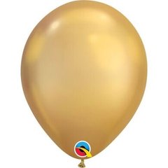Латексна кулька Qualatex 11″ Хром Золото / Chrome Gold (100 шт)
