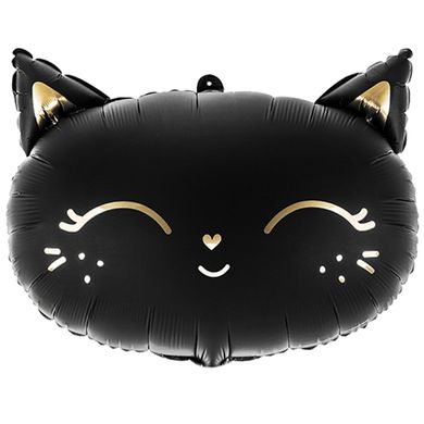 Фольгована кулька PartyDeco Велика фігура Голова Чорної Кішки