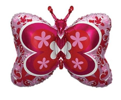 Фольгована кулька Flexmetal Велика фігура метелик рожевий
