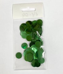 Конфетти Кружочек 12 мм Зелёный Металлик (50 г)