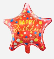 Фольгована кулька 18” зірка happy birthday на червоному тлі Китай