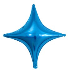Фольгированный шар 26" (65 см) Звезда 4х-конечная Синяя (Китай)
