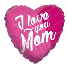 Фольгированный шар 18” сердце I love you Mom Китай