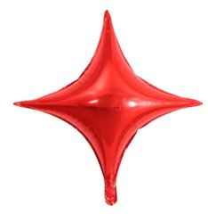Фольгированный шар 26" (65 см) Звезда 4х-конечная Красная (Китай)