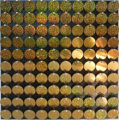 Круглые Пайетки золото (голограмма) 100шт