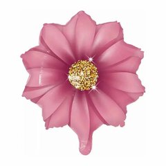 Фольгированный шар 18” круг Цветок розовая (Китай)
