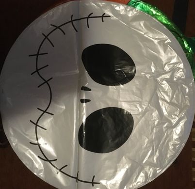 Фольгированный шар 18” круг череп с улыбкой хэллоуин Китай