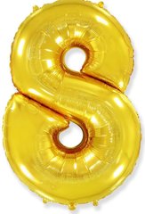 Фольгована кулька Flexmetal цифра «8» Золото 32"