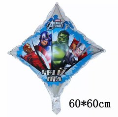 Фольгированный шар 24” квадрат супергерои голограмма Китай