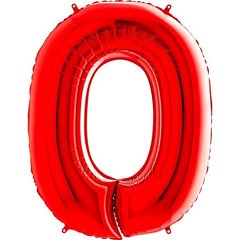 Фольгированный шар Grabo цифра «0» Красный 40" в уп