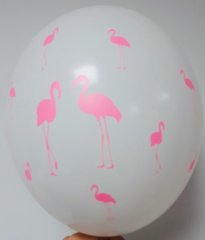 12” шар розовый фламинго на белом (1шт)