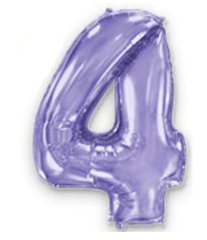 Фольгированный шар Flexmetal цифра «4» Сиреневый 40" в уп