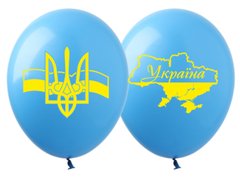 Латексна кулька Art Show 12" DP-9 Україна на блакитному (2 ст) (25шт)