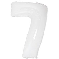 Фольгированный шар Flexmetal цифра «7» Белая White 40"
