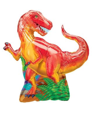Фольгована кулька Велика фігура динозавр червоний (Китай)
