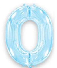 Фольгована кулька Flexmetal цифра «0» Блакитний 40"