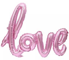 Фольгована кулька Напис "love" Рожевий 89х60см (Китай)