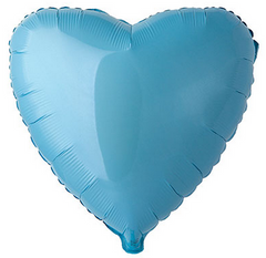 Фольгированный шар Flexmetal 9” Сердце пастель Голубое