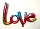 Фольгована кулька Напис "love" прописом омбре 89х60см (Китай) - 2