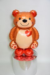 Фольгована Кулька Стояча фігура Ведмедик із серцем 105 см (Китай)