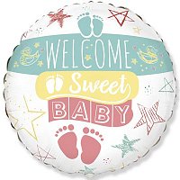 Фольгована кулька Flexmetal 18" круг welcome baby